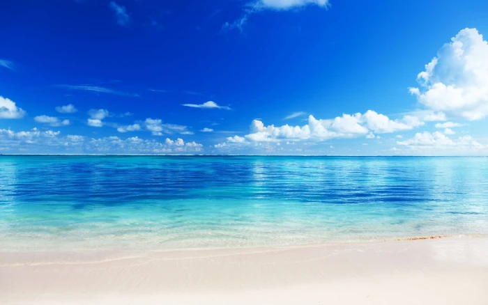 seashore digital wallpaper beach horizon sand tropics nature 2k