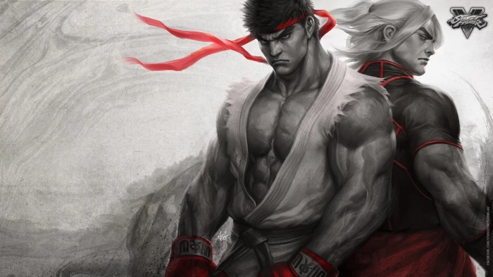 Street Fighter Ryu and Ken digital wallpaper V 2k