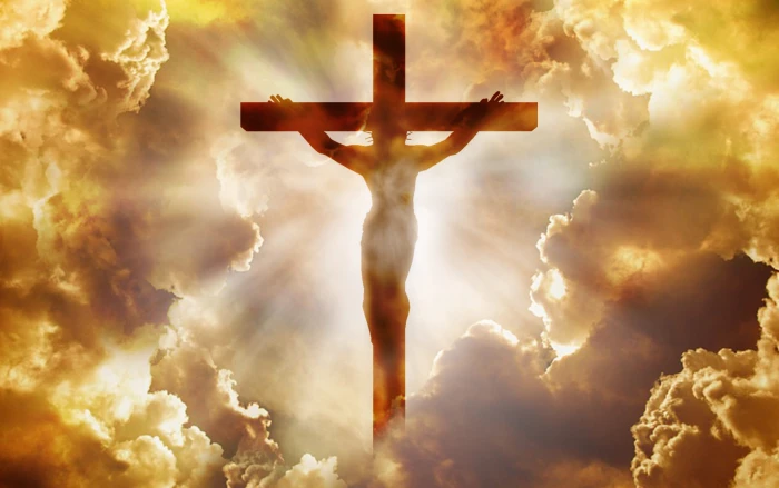 sunrays through crucifixion of Jesus god holy spirit christian 2k