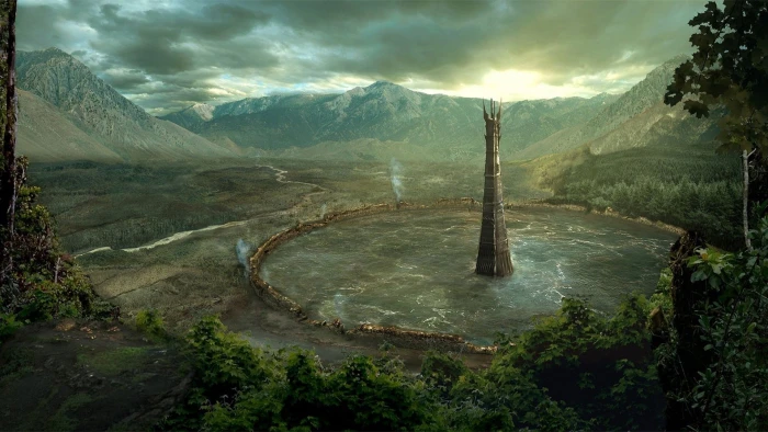 The Lord of the Rings Isengard Orthanc tower artwork fantasy art 2k