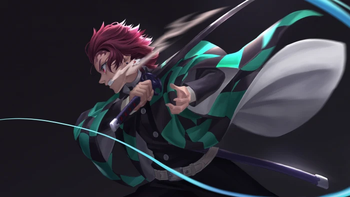 Tanjiro Kamado anime sword redhead Kimetsu no Yaiba Demon Slayer 2k 4k