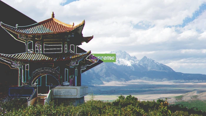 black and white concrete house supreme nature landscape China 2k