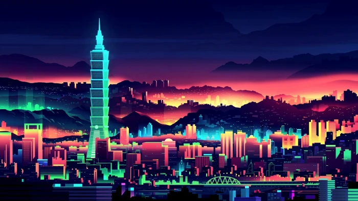 cityscape of high rise building painting city illustration artwork 2k