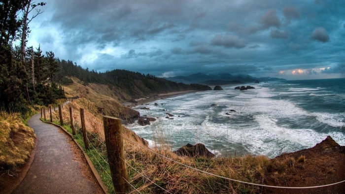 ecola state park coastline calm lovely landscape nice 2k