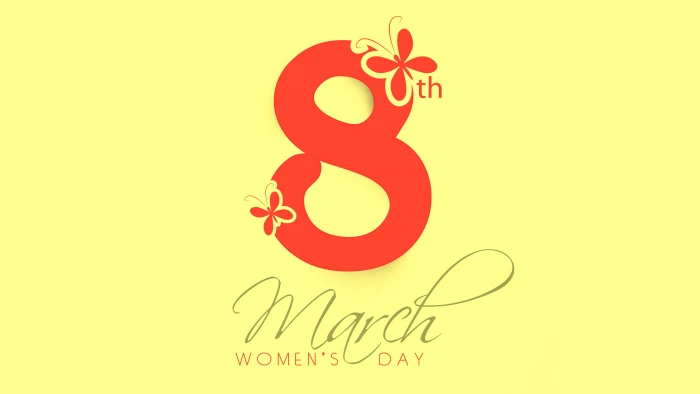 March 8 Womens Day Yellow background 2k 4k 5k 8k