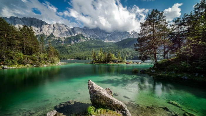 mount scenery eibsee lake cludes tomato bavaria mountain range 2k