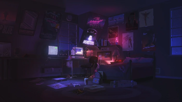 The Midnight Monsters CRT TV Monitor bed backpacks 2k 4k