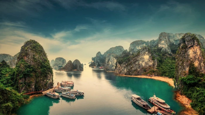 vietnam sky water halong bay cloud mount scenery mountain 2k