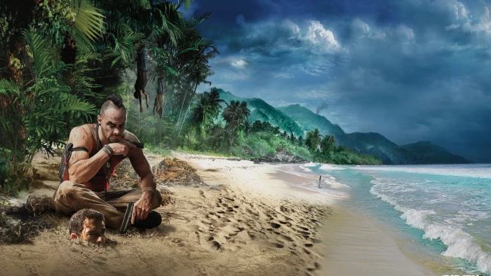man sitting near seashore clipart far cry 3 beach game graphics 2k