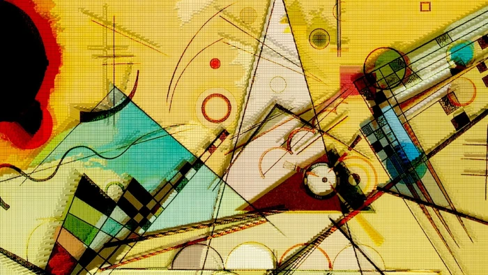 Wassily Kandinsky painting abstract circle triangle geometry 2k