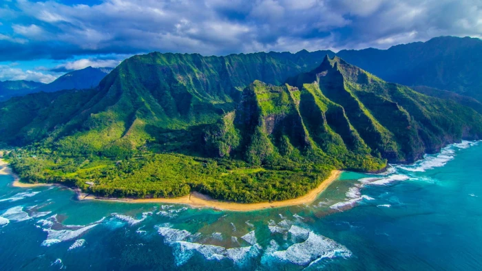 cape emerald napali coast pacific ocean america united states 2k
