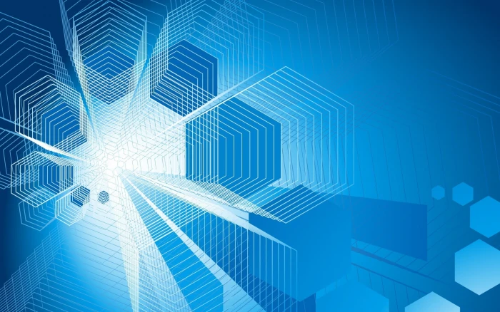 geometry simple background blue abstract digital art 2k