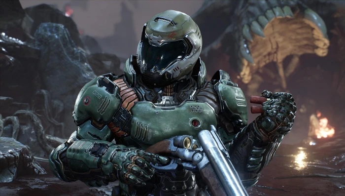 Halo digital wallpaper Doom game Id Software hell video games 2k