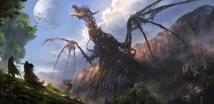 Horizon Zero Dawn game wallpaper digital art artwork dragon 2k