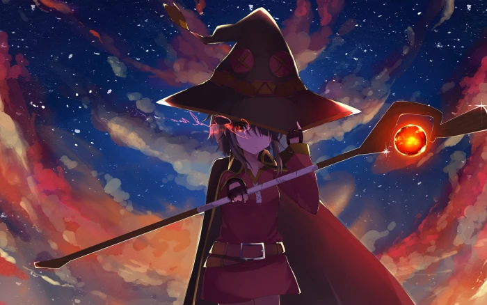 Konosuba Megumin illustration anime girls Kono Subarashii Sekai ni Shukufuku wo 2k