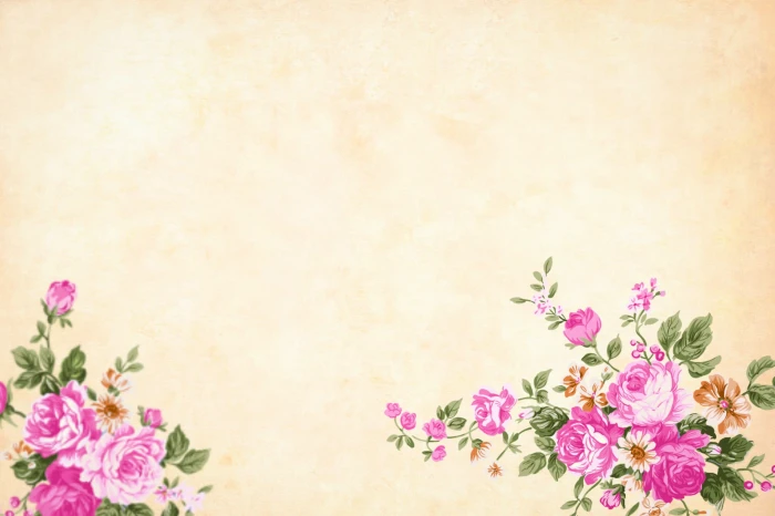 vintage flower background watercolor floral border garden 2k