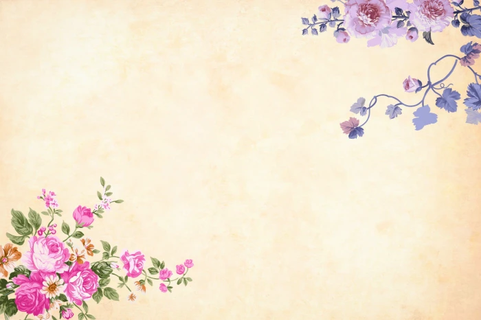 vintage flower background watercolor floral border garden 2k