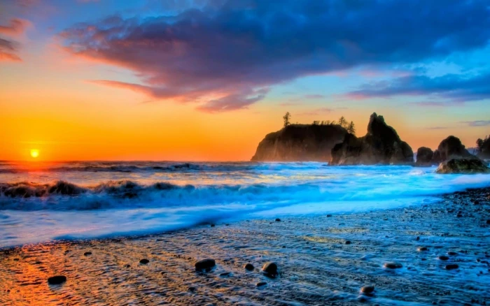 Gorgeous Beach Sunset Hdr Hd Wallpaper 2k