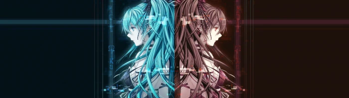 two anime female characters wallpaper Vocaloid Hatsune Miku 2k 4k