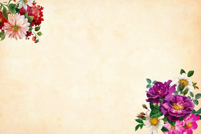 vintage flower background watercolor floral border garden 2k