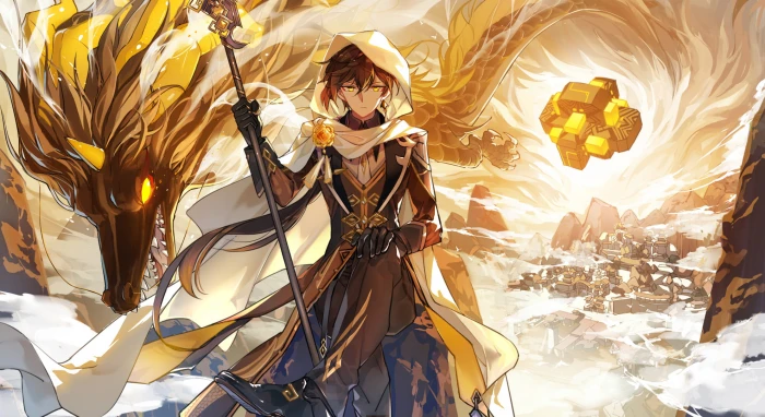 Genshin Impact anime boys Zhongli 2k