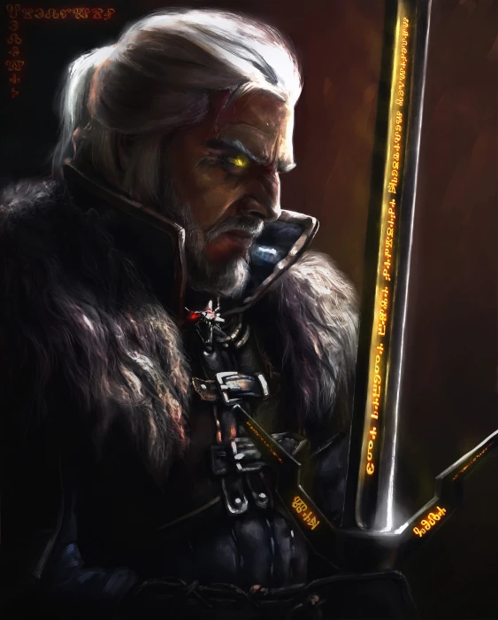 video game art fan digital Geralt of Rivia The Witcher 2k