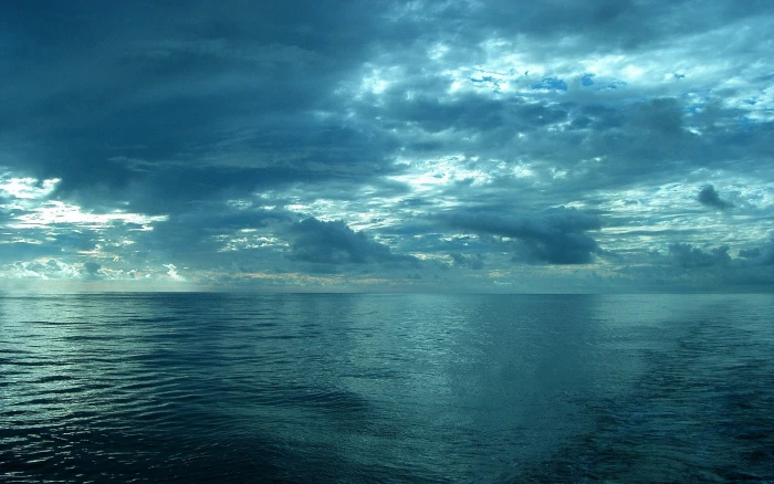 body of water sea sky horizon clouds nature cyan blue 2k