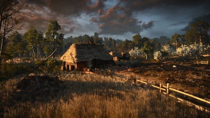 brown house on open field digital wallpaper landscape screen shot 2k