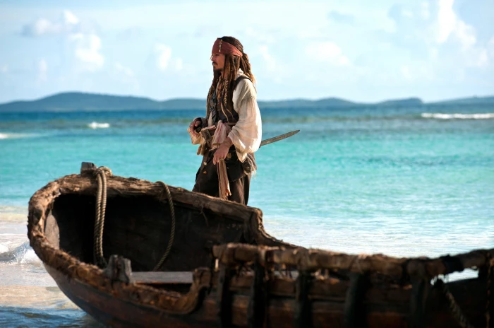 Captain Jack Sparrow sea the ocean boat Johnny Depp pirate 2k
