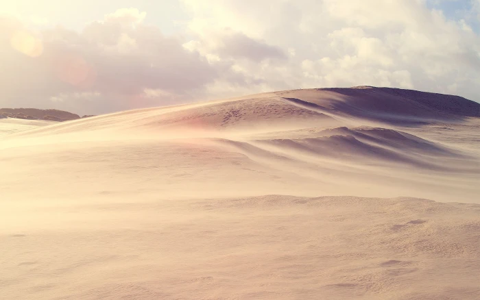 gray desert dune landscape nature clouds sand scenics 2k