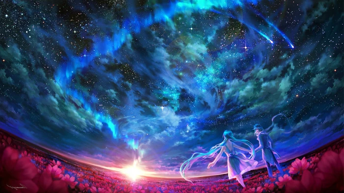 anime star light digital design space wallpaper graphic 2k