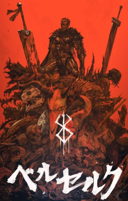 anime fantasy art Berserk Guts Black Swordsman Braveking 2k