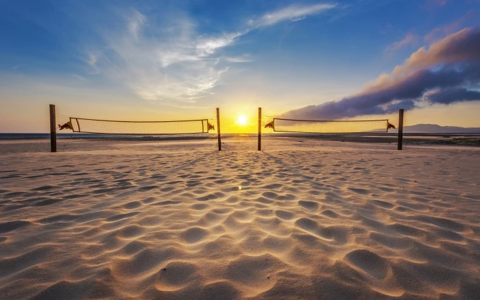 beach sunset volleyball 2k