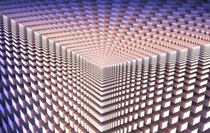 gray and purple abstract illustration optical illusion cube 2k