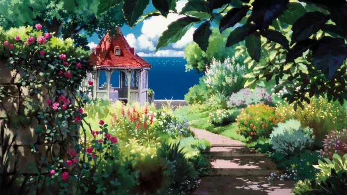 anime Studio Ghibli Kurenai no Buta plant growth architecture 2k