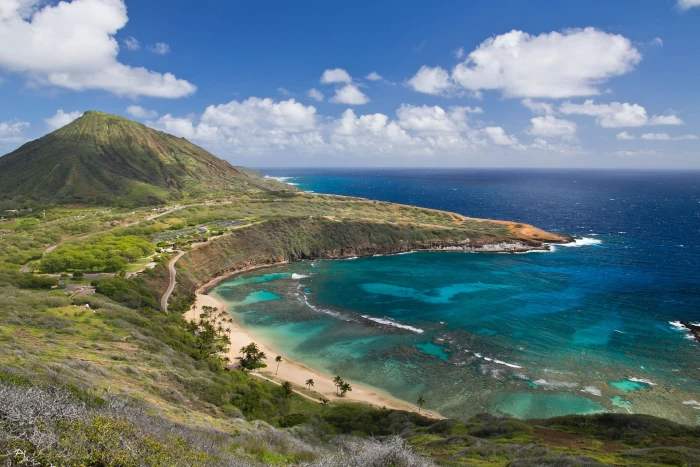 body of water and mountain hanauma bay oahu island hawai hawaii 2k