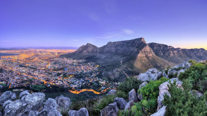 landscape hill South Africa mountains town Cape Town rock 2k