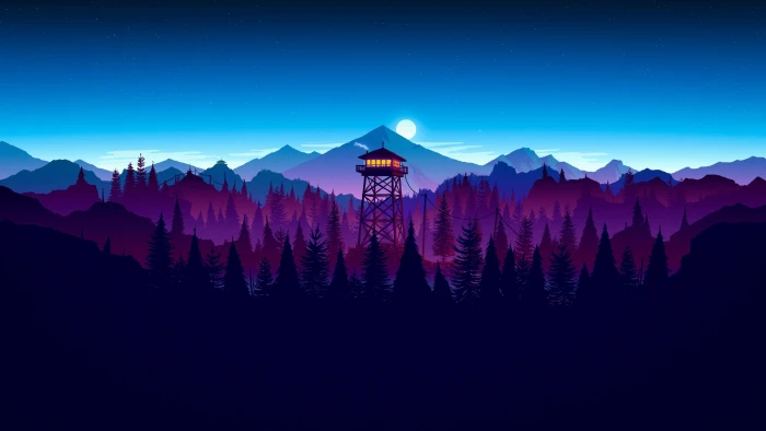 tower and mountain at distance digital wallpaper moon game 2k 4k