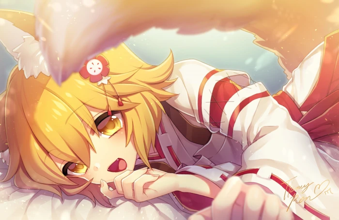 anime girls Sewayaki Kitsune no Senko san kitsunemimi 2k 4k