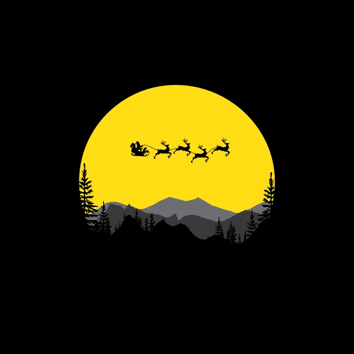 Santa Claus Moon Reindeer chariot 2k 4k 5k 8k