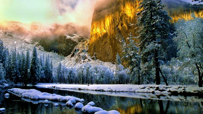 Nature s Stunning Beauty frozen landscape stream and abstract 2k