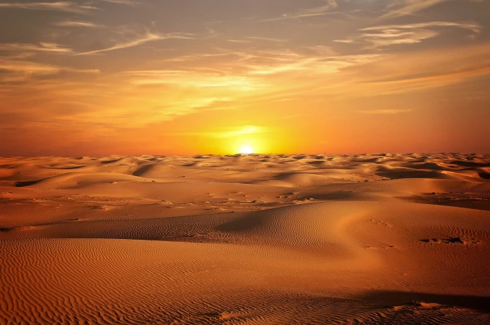 sunset Desert landscape sand sky sun sunlight lighting 2k