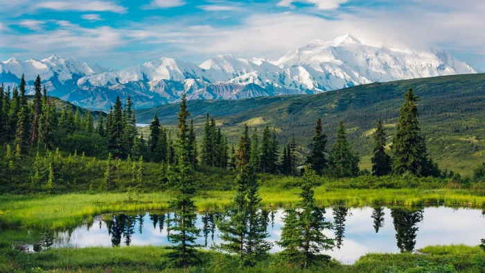 alaska nature wilderness reflection mountain north america 2k