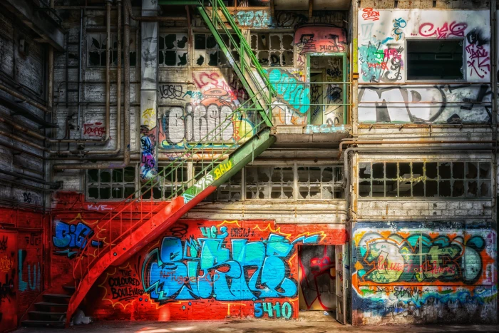 multicolored graffiti painting building lost places wall pforphoto 96 2k 4k 5k