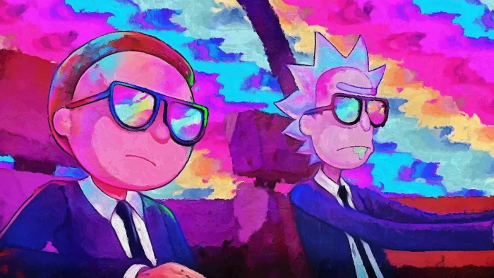 Rick and Morty illustration cartoon psychedelic tv series 32 2k 4k 5k
