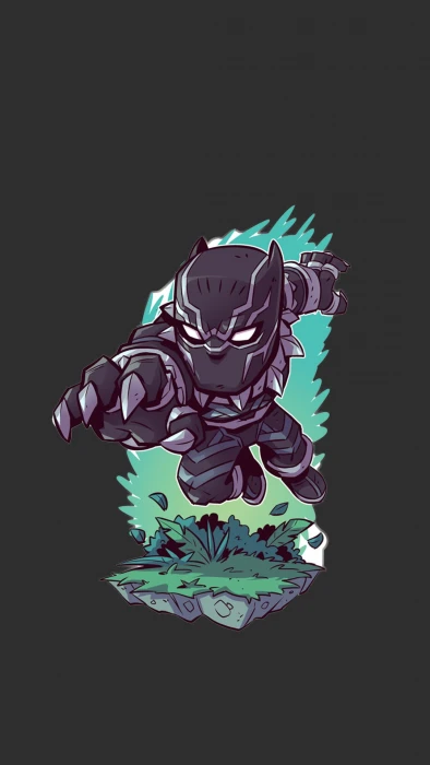 Black Panther illustration superhero Marvel Comics black background