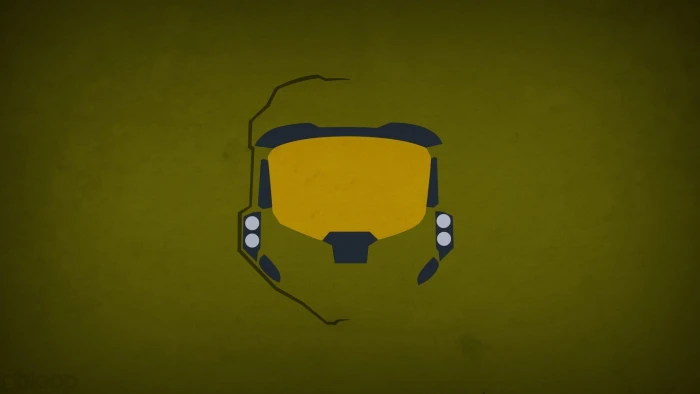 brown and black mask clip a minimalism Master Chief Halo superhero 2k