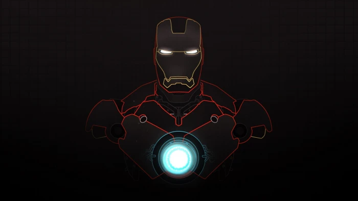 Dark Background Glowing Grid Iron man superhero 2k