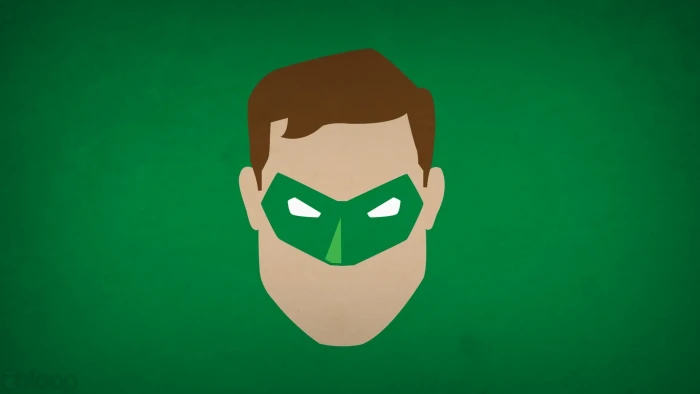 Green Lantern vector art DC Comics minimalism simple background 2k