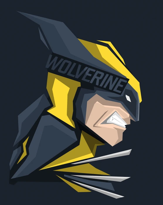 Wolverine digital art superhero Men yellow business symbol